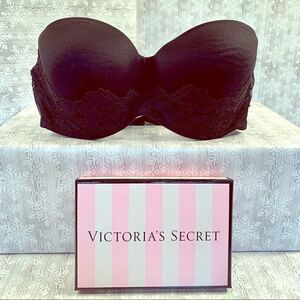 VICTORIAS SECRET LINED UNDERWIRE STRAPLESS BRA 32C